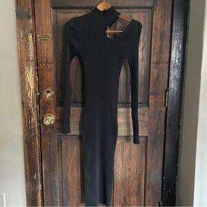 ANINE BING Black Victoria Midi Dress NWT